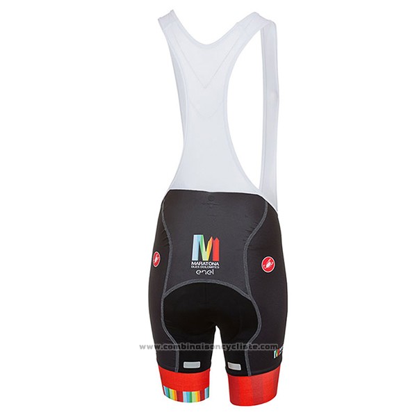 2017 Maillot Cyclisme Femme Castelli Maratona Rouge et Blanc Manches Courtes et Cuissard