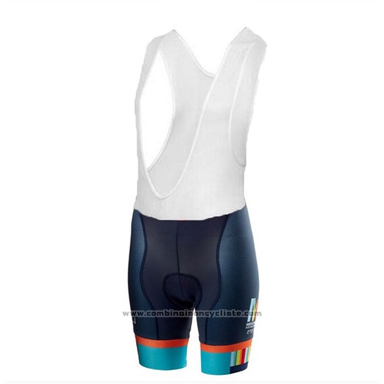 2018 Maillot Cyclisme Femme Castelli Maratona Dles Dolomites-enel Bleu Orange Manches Courtes et Cuissard