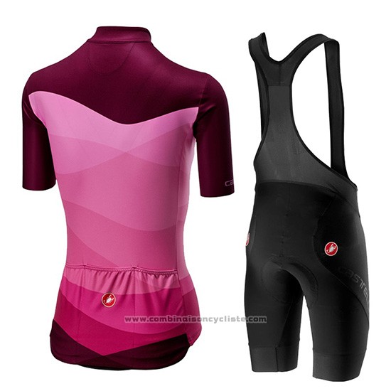 2019 Maillot Cyclisme Femme Castelli Tabula Rose Manches Courtes et Cuissard
