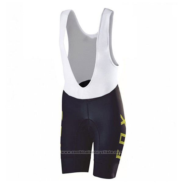2017 Maillot Cyclisme Femme Fox Noir et Vert Manches Courtes et Cuissard