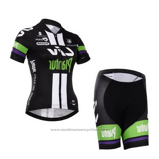 2015 Maillot Cyclisme Femme Liv Blanc et Noir Manches Courtes et Cuissard