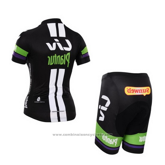 2015 Maillot Cyclisme Femme Liv Blanc et Noir Manches Courtes et Cuissard