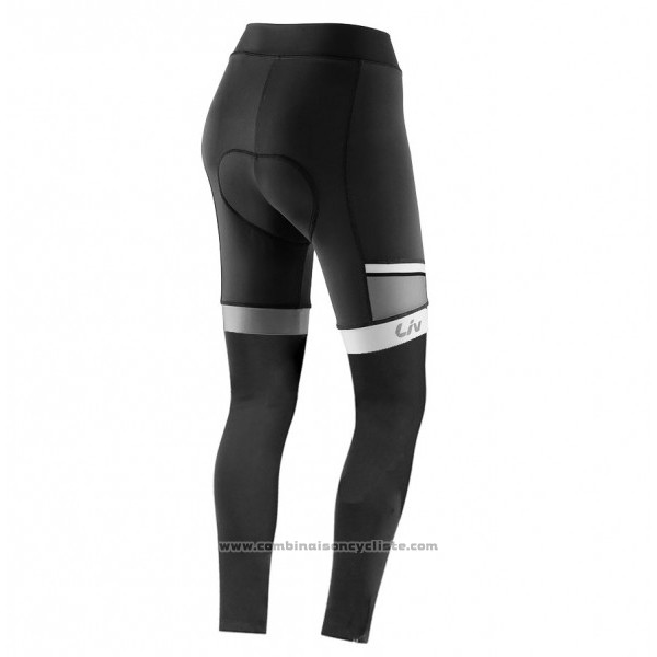 2017 Maillot Cyclisme Femme Liv Noir et Blanc Manches Longues et Cuissard