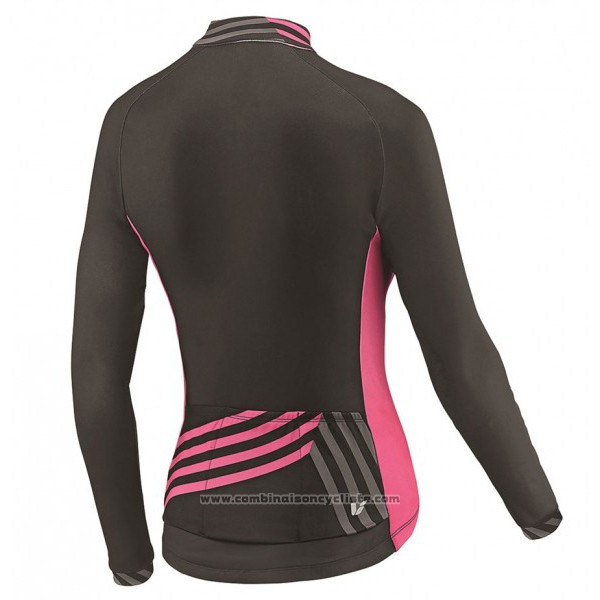 2017 Maillot Cyclisme Femme Liv Noir et Rouge Manches Longues et Cuissard