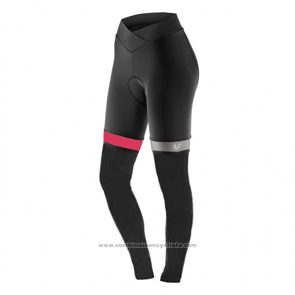 2017 Maillot Cyclisme Femme Liv Noir et Rouge Manches Longues et Cuissard