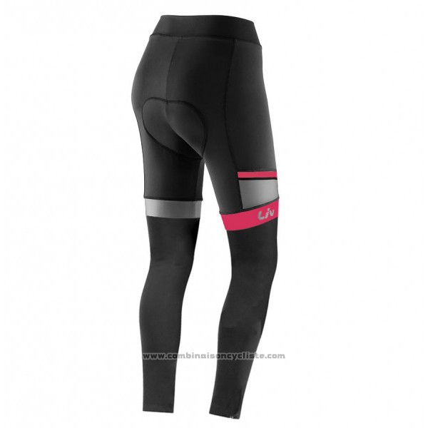 2017 Maillot Cyclisme Femme Liv Noir et Rouge Manches Longues et Cuissard