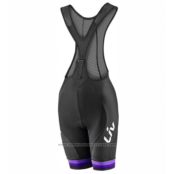 2017 Maillot Cyclisme Femme Liv Race Day Blanc et Violet Manches Courtes et Cuissard