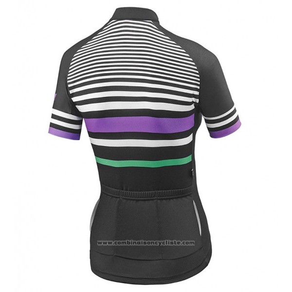 2017 Maillot Cyclisme Femme Liv Zebra Noir Manches Courtes et Cuissard