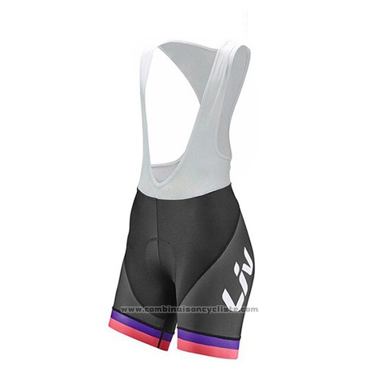 2019 Maillot Cyclisme Femme Liv Noir Blanc Fuchsia Manches Courtes et Cuissard