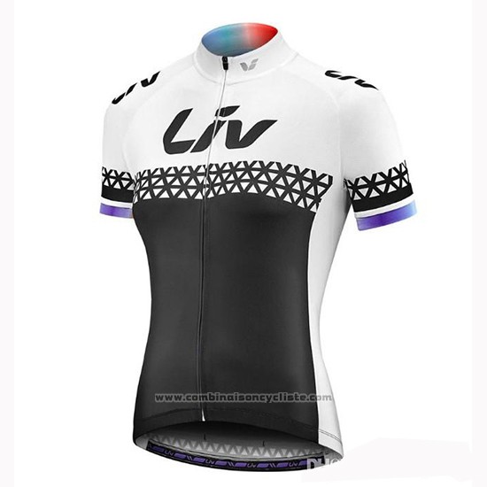 2019 Maillot Cyclisme Femme Liv Noir Blanc Manches Courtes et Cuissard