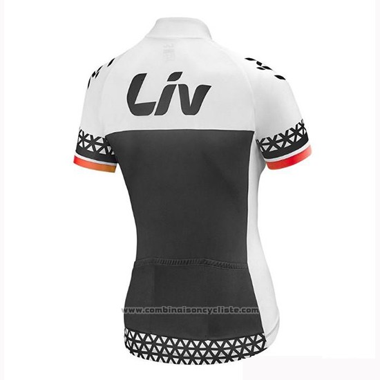 2019 Maillot Cyclisme Femme Liv Noir Blanc Manches Courtes et Cuissard