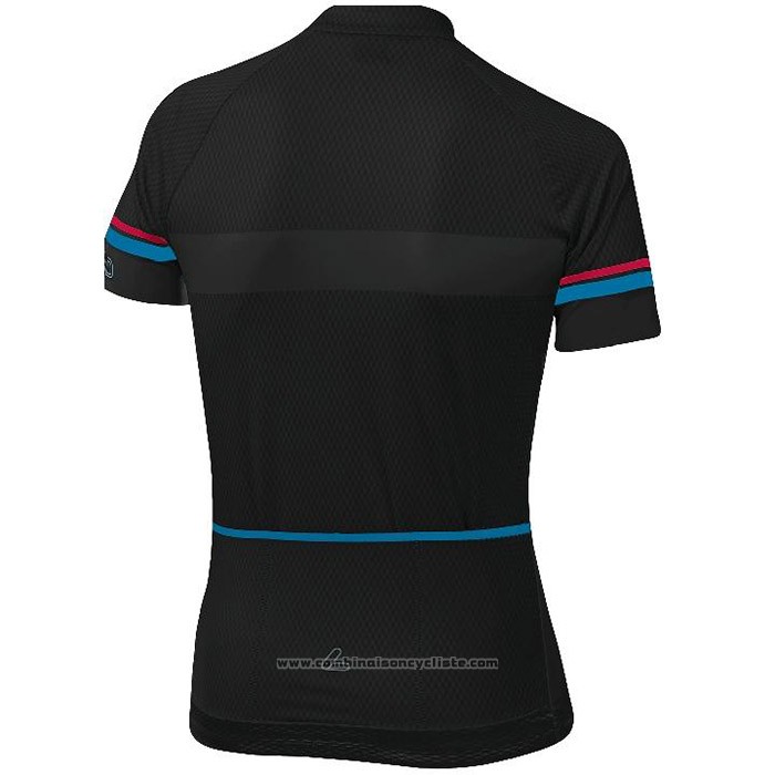 2020 Maillot Cyclisme Femme Loffler Rose Bleu Noir Manches Courtes et Cuissard