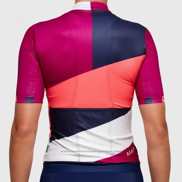 2017 Maillot Cyclisme Femme Maap Blanc et Rose Manches Courtes et Cuissard