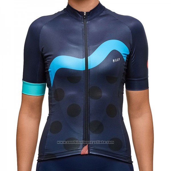2017 Maillot Cyclisme Femme Maap Profond Bleu Manches Courtes et Cuissard