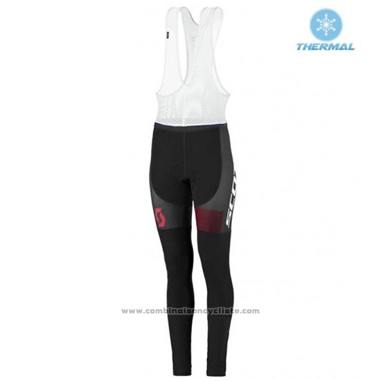 2016 Maillot Cyclisme Femme Scott Blanc et Noir Manches Longues et Cuissard