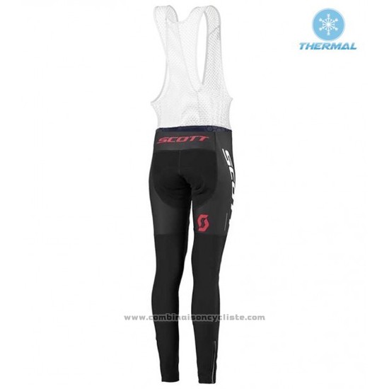 2016 Maillot Cyclisme Femme Scott Blanc et Noir Manches Longues et Cuissard