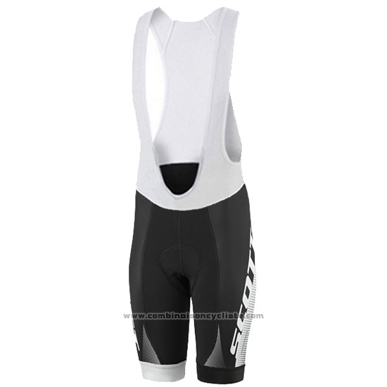 2016 Maillot Cyclisme Femme Scott Noir et Blanc Manches Courtes et Cuissard