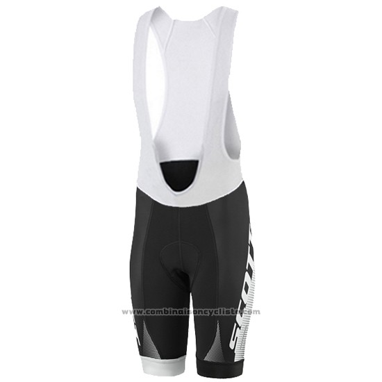 2016 Maillot Cyclisme Femme Scott Noir et Gris Manches Courtes et Cuissard