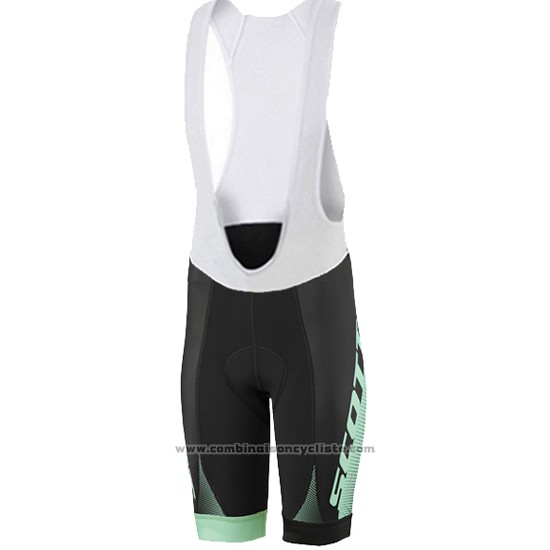 2016 Maillot Cyclisme Femme Scott Vert et Blanc Manches Courtes et Cuissard