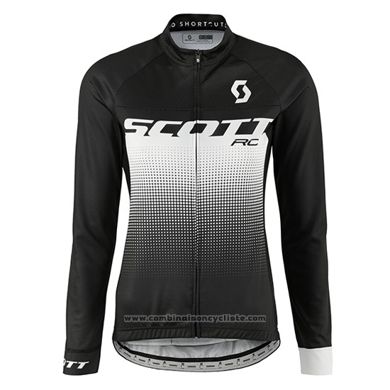 2016 Maillot Cyclisme Femme Scott Vert et Blanc Manches Longues et Cuissard