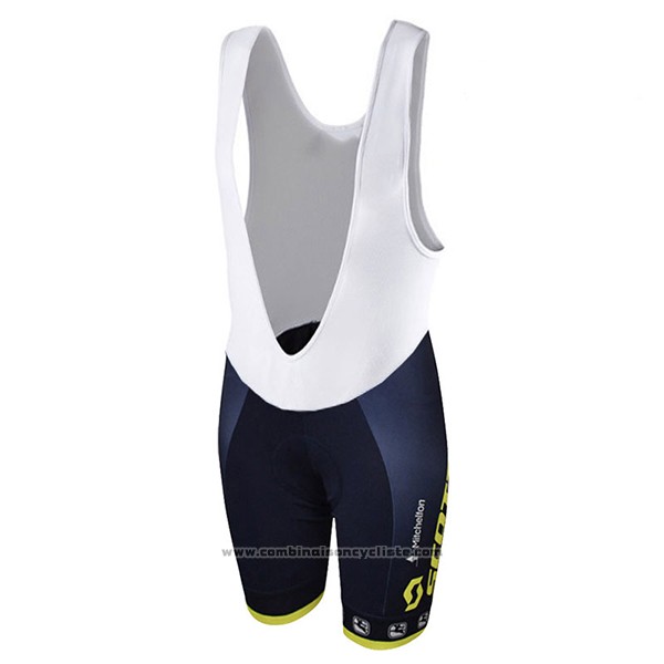2017 Maillot Cyclisme Femme Scott Noir et Jaune Manches Courtes et Cuissard