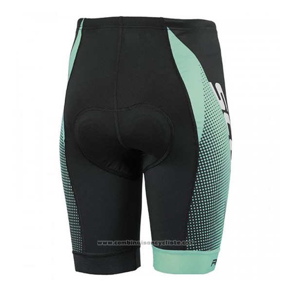 2017 Maillot Cyclisme Femme Scott Noir et Vert Manches Courtes et Cuissard