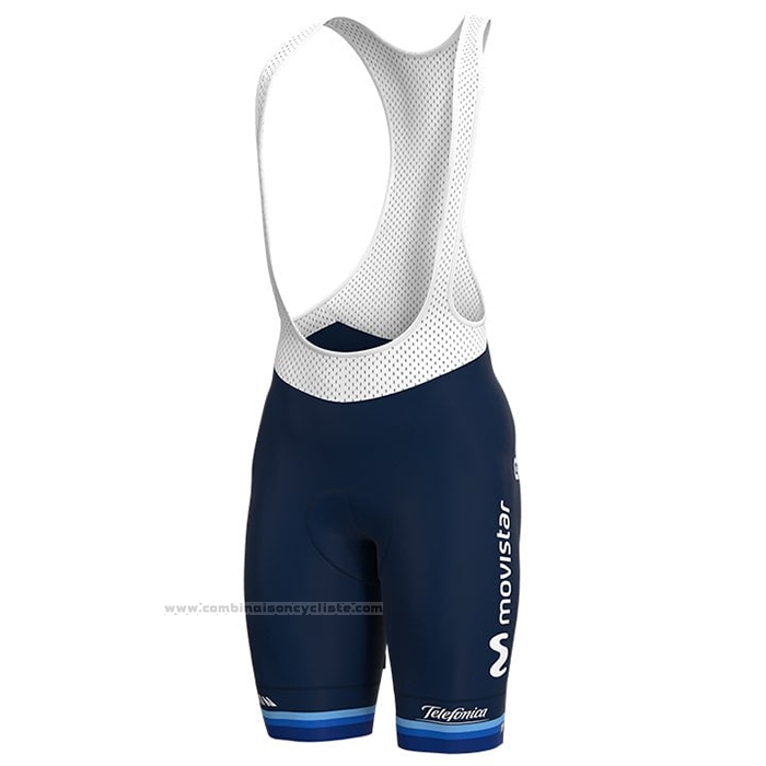 2021 Maillot Cyclisme Femme Movistar Champion Europe Manches Courtes et Cuissard
