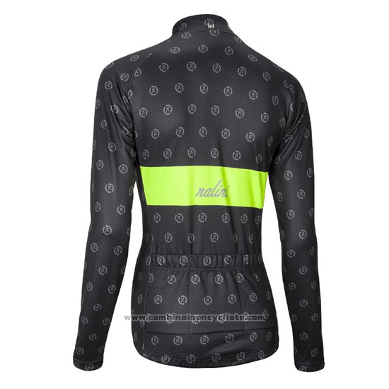 2016 Maillot Cyclisme Femme Nalini Jaune et Noir Manches Longues et Cuissard
