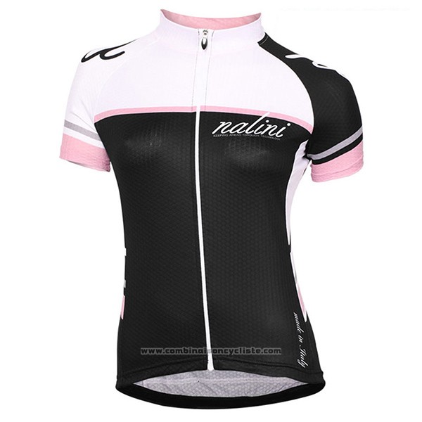 2017 Maillot Cyclisme Femme Nalini Blanc et Noir Manches Courtes et Cuissard