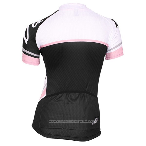 2017 Maillot Cyclisme Femme Nalini Blanc et Noir Manches Courtes et Cuissard