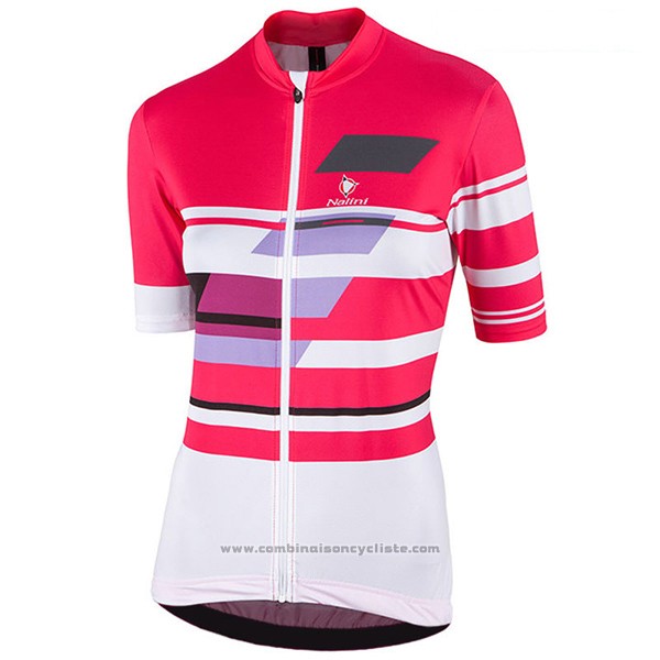 2017 Maillot Cyclisme Femme Nalini Dolomiti Rouge Manches Courtes et Cuissard