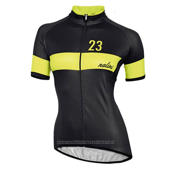 2017 Maillot Cyclisme Femme Nalini Nemina Noir Manches Courtes et Cuissard