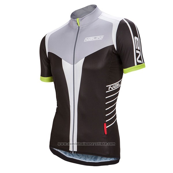 2017 Maillot Cyclisme Femme Nalini Noir et Blanc Manches Courtes et Cuissard