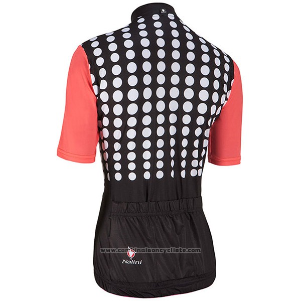 2017 Maillot Cyclisme Femme Nalini Optical Noir et Orange Manches Courtes et Cuissard