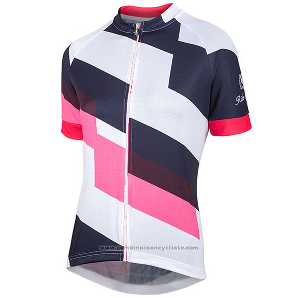 2017 Maillot Cyclisme Femme Nalini Stripe Rose et Noir Manches Courtes et Cuissard
