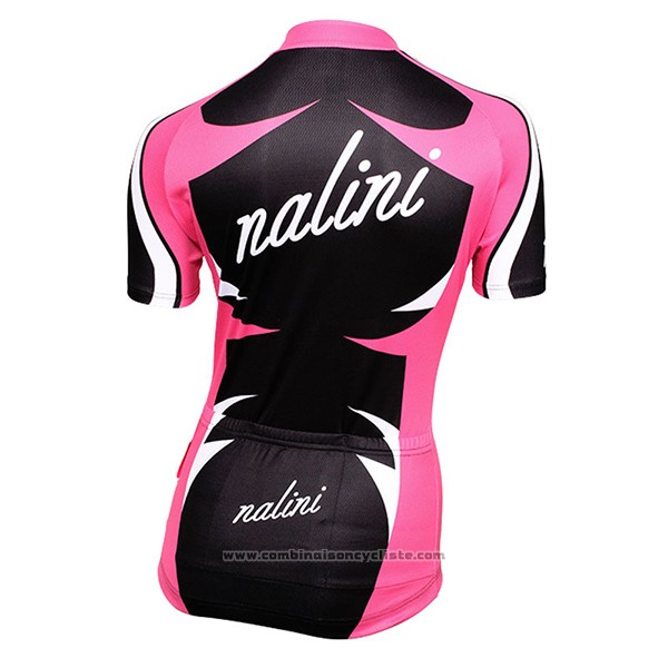 2017 Maillot Cyclisme Femme Nalini Verona Rouge et Noir Manches Courtes et Cuissard
