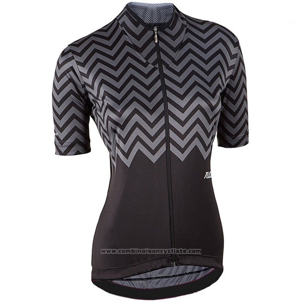 2017 Maillot Cyclisme Femme Nalini Wave Noir Manches Courtes et Cuissard