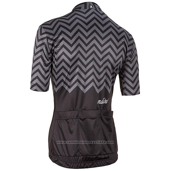 2017 Maillot Cyclisme Femme Nalini Wave Noir Manches Courtes et Cuissard