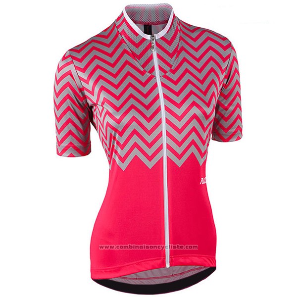2017 Maillot Cyclisme Femme Nalini Wave Rouge Manches Courtes et Cuissard