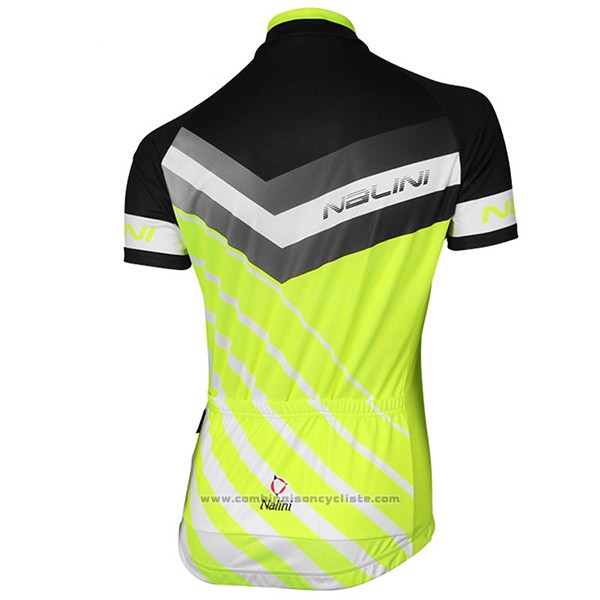 2017 Maillot Cyclisme Femme Nalini Zebrana Vert et Noir Manches Courtes et Cuissard