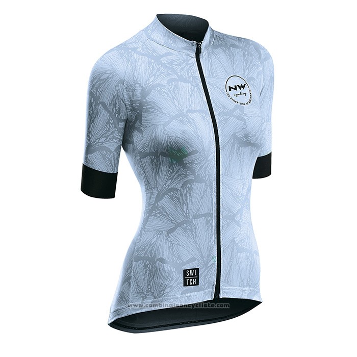 2020 Maillot Cyclisme Femme Northwave Bleu Noir Manches Courtes et Cuissard