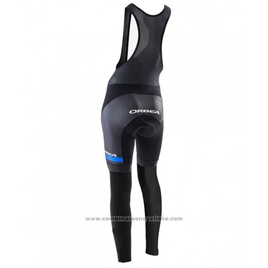 2016 Maillot Cyclisme Femme Orbea Bleu et Noir Manches Longues et Cuissard