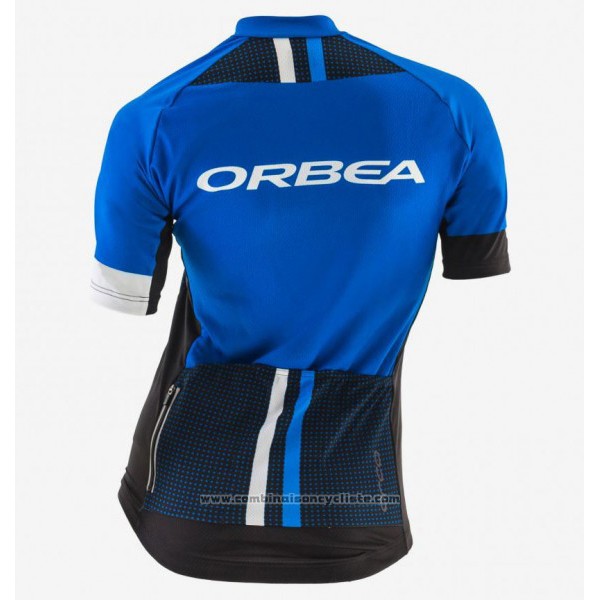 2017 Maillot Cyclisme Femme Orbea Noir et Bleu Manches Courtes et Cuissard
