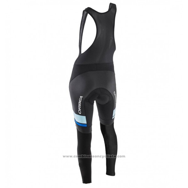 2017 Maillot Cyclisme Femme Orbea Noir et Bleu Manches Longues et Cuissard