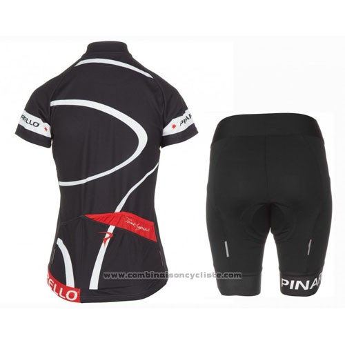 2016 Maillot Cyclisme Femme Pinarello Rouge et Blanc Manches Courtes et Cuissard