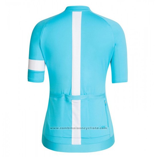 2016 Maillot Cyclisme Femme Sky Bleu et Blanc Manches Courtes et Cuissard