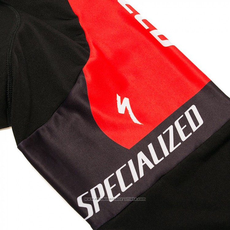 2018 Maillot Cyclisme Specialized Noir Rouge Blanc Manches Longues et Cuissard