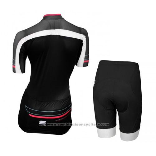 2016 Maillot Cyclisme Sportful Rouge et Noir Manches Courtes et Cuissard