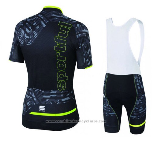 2016 Maillot Cyclisme Sportful Vert et Noir Manches Courtes et Cuissard