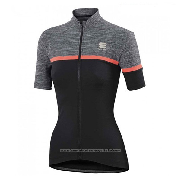 2017 Maillot Cyclisme Femme Sportful Giara Noir Manches Courtes et Cuissard